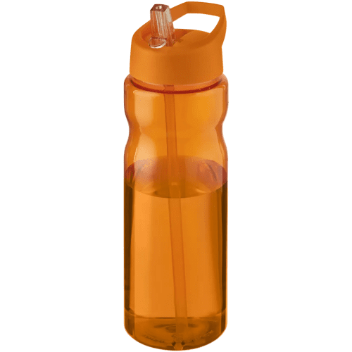 650ml Base Spout Lid Sports Bottles in Transparent Orange/Orange