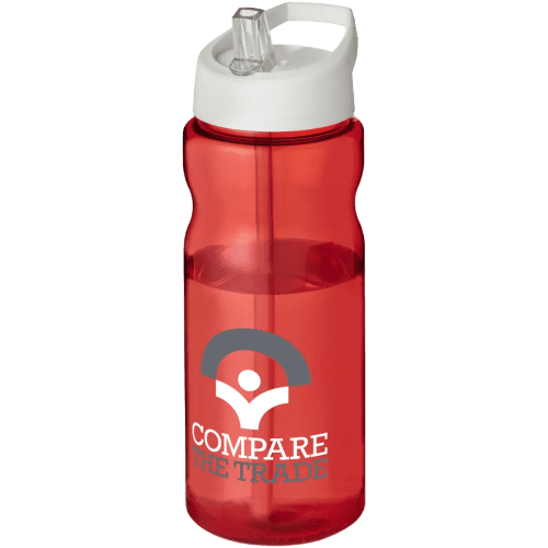 Custom printed 650ml Base Sports Bottles in red with a white lid from Total Merchandise