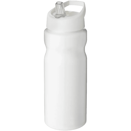 650ml Base Spout Lid Sports Bottles in White