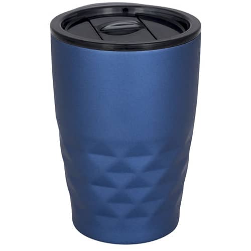 Custom branded copper Geo Insulated Take Out Cups in blue colour from Total Merchandise