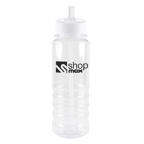 Branded Full Colour Bowe Drink Bottles in Clear with White Accents from Total Merchandise