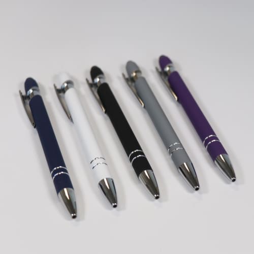 Lifestyle image of the Nimrod Soft Feel Stylus Ballpen from Total Merchandise