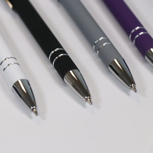Lifestyle image of the Nimrod Soft Feel Stylus Ballpen from Total Merchandise