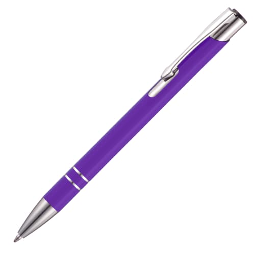 Express Branded Beck Metal Ballpens in Solid Purple from Total Merchandise