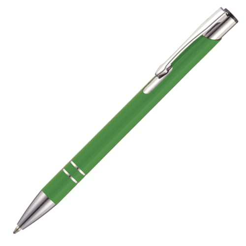 Corporate Branded Express Beck Metal Ballpens in Solid Green from Total Merchandise