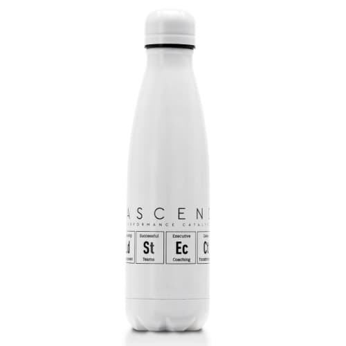 White Engraved or Printed Metal Bottles from Total Merchandise