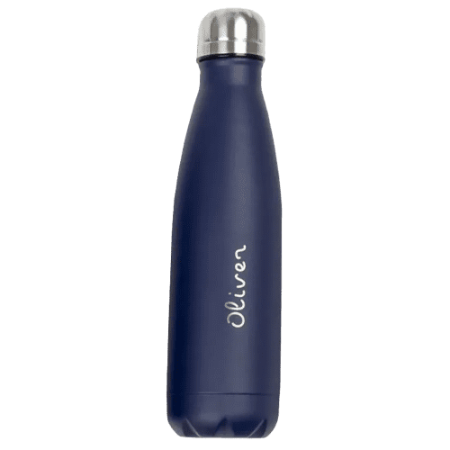 Custom Engraved Oasis Metal Bottles in Powder Coated Navy with Individual Names by Total Merchandise