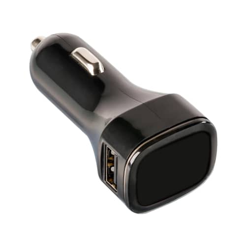 Illuminated USB Car Chargers in Black/Black