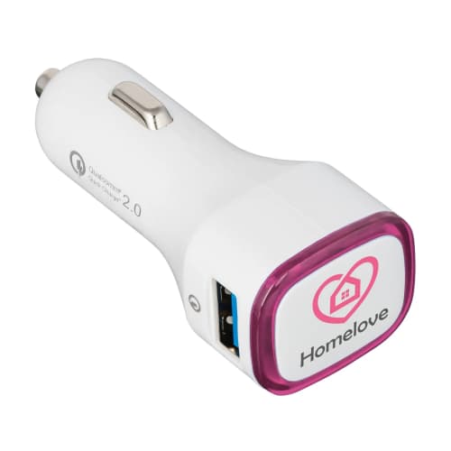 Printed in car charging adaptor for marketing gifts