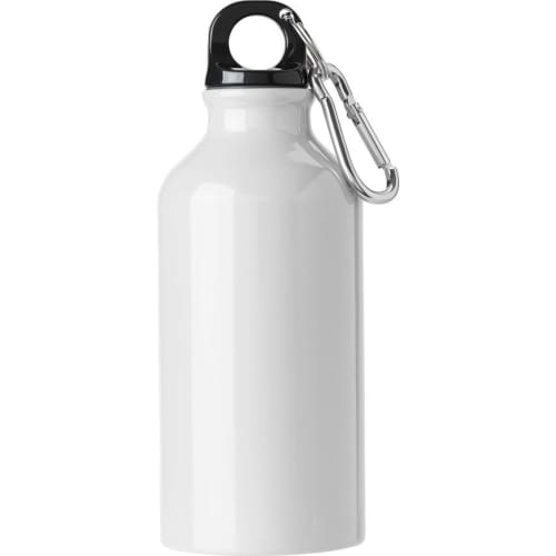 Promotional 400ml Aluminium Water Bottles in white from Total Merchandise