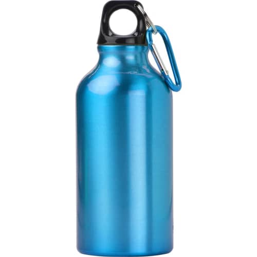 400ml Aluminium Water Bottles in light blue custom branded from Total Merchandise