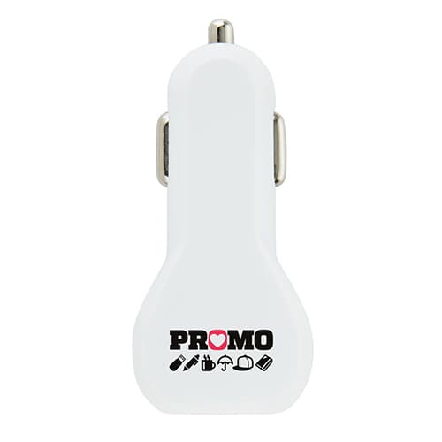Single USB Car Chargers in White