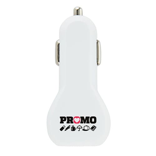 Single USB Car Chargers in White