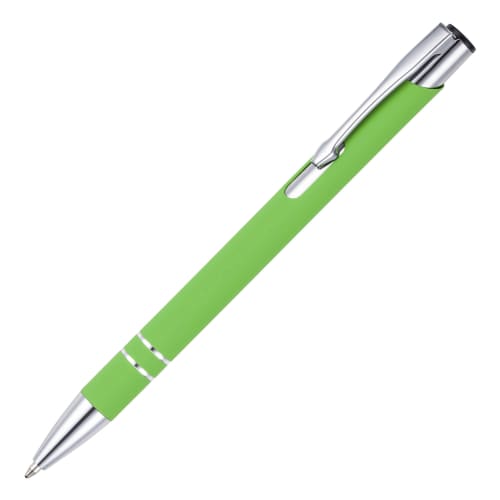 Promotional Express Delivery Beck Soft Feel Metal Ballpens in Green from Total Merchandise