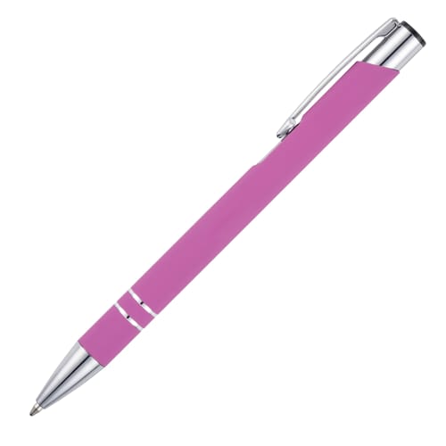 Promotional Express Beck Soft Feel Metal Ballpens in Bright Pink from Total Merchandise