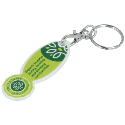 Promotional Trolley Coin Oval Sticks with company designs