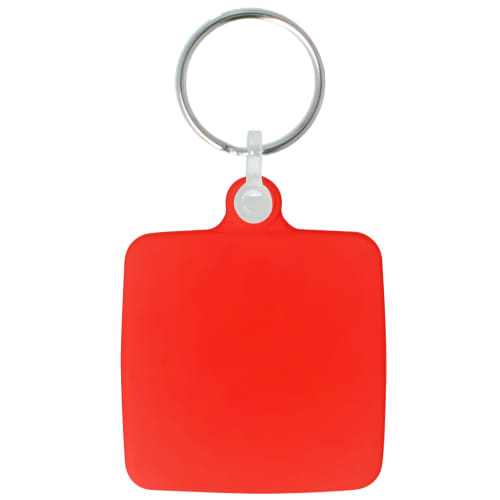 Red Branded Keyrings Made from Recycled Plastic