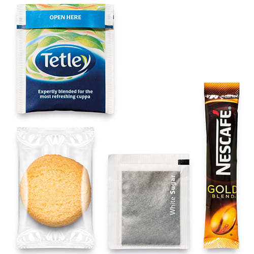 Contents of Custom Printed Tea and Coffee Refresher Packs by Total Merchandise