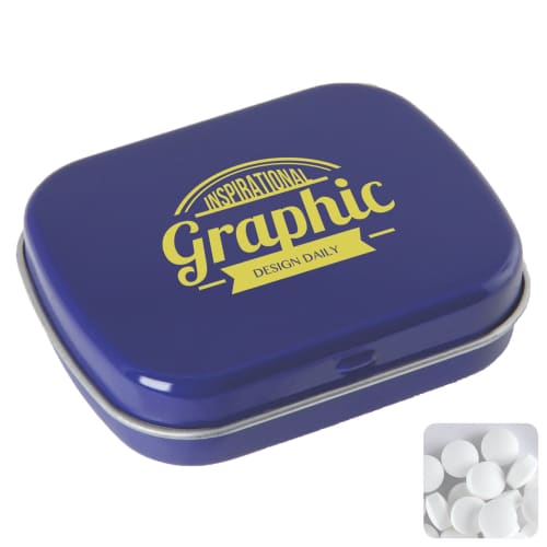 Promotional Mint Tins in Blue Express Printed with a Logo from Total Merchandise