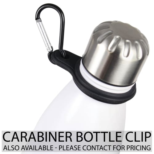 Optional Carabiner Bottle Clip for Custom Printed Reusable Metal Drink Bottles by Total Merchandise