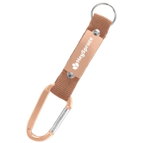 Engraved Carabiner Strap Keyrings in Rose Gold