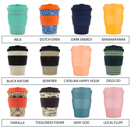 Printed bamboo coffee cup in a range of colours and patterns from Total Merchandise