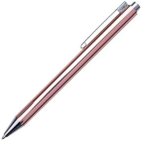 Corporate Branded Elegance Metal Ballpens in Rose Gold with Engraved Logo by Total Merchandise