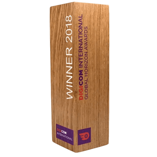 Corporate Branded Real Wood Column Awards Made in the UK