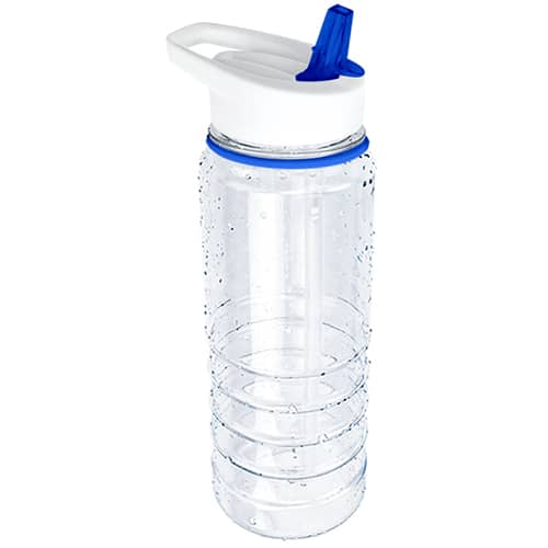 Hydra Straw Sports Bottles in Clear/Blue