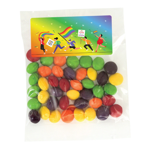 Customised 50g Bag of Sweets in Clear/White printed with your company logo from Total Merchandise