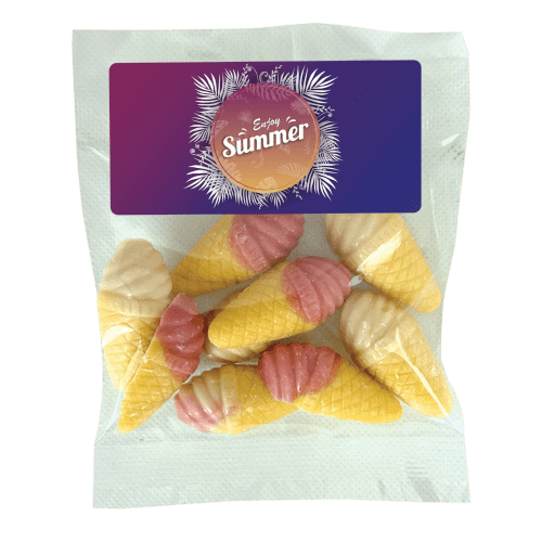 Customisable 50g Bag of Sweets in Clear/White printed with your company logo from Total Merchandise