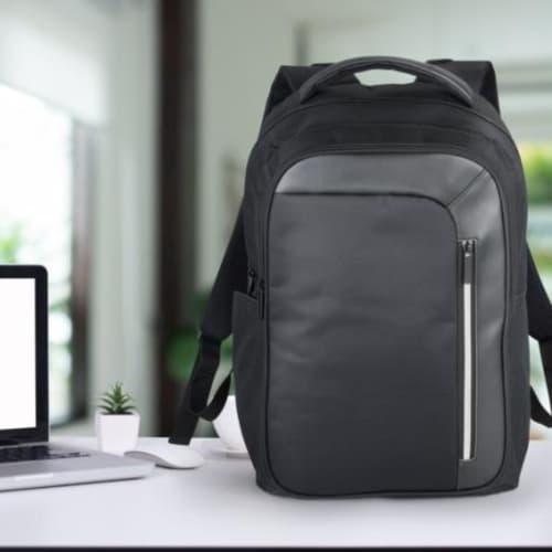 Vault RFID Laptop Backpacks before being promotionally branded