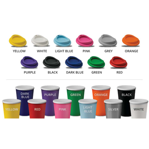 Choice of Mix & Match Colours for UK Printed Universal Vending Coffee Cups by Total Merchandise