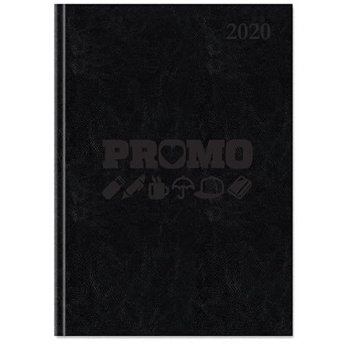 Black Promotional Marano Baladek A5 Daily Diaries Branded in the UK