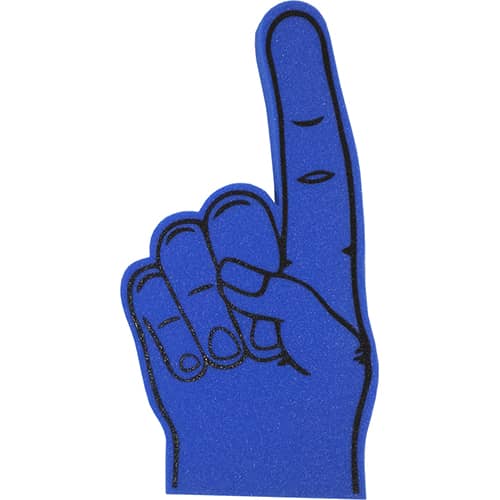 Branded Foam Fingers for Spectator Items in Royal Blue