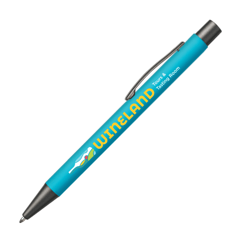 Bowie Soft Touch Metal Pens in Light Blue