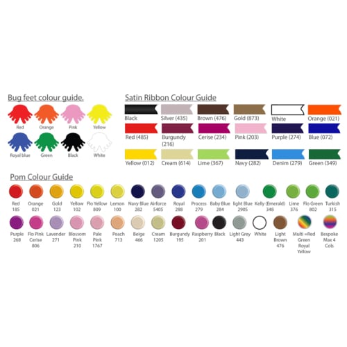 Wide choice of colours available for low-cost logobugs