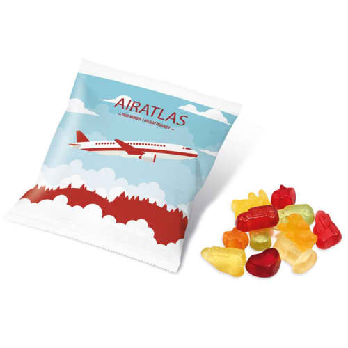 Promotional 10g Bags of Jelly Sweets in a White Printed with a Logo by Total Merchandise