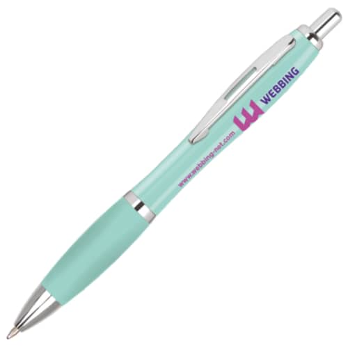 Blue Promotional Contour Pastel Ballpens with Your Logo