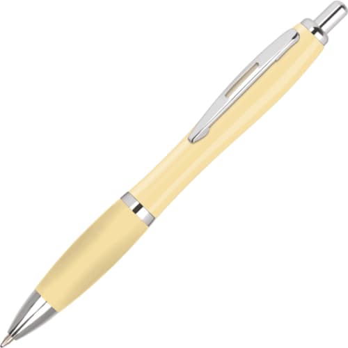 Yellow Logo Personalised Contour Pastel Ballpens for Business