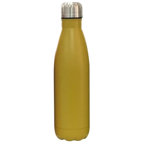 Promotional 500ml Metal Bottles in Matt Mustard from Total Merchandise