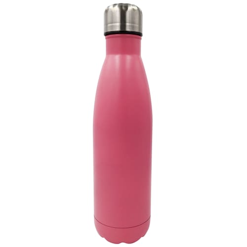 Logo Printed 500ml Metal Bottles in Matt Light Pink from Total Merchandise