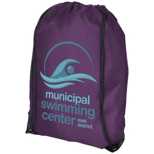 Printed drawstring rucksack in plum from Total Merchandise