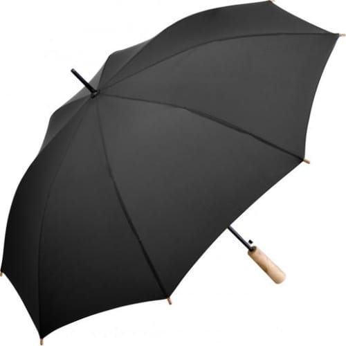 Black Fare Regular Eco Umbrellas Printed with Your Logo from Total Merchandise