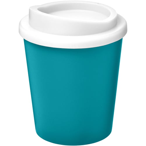 Recyclable Americano Espresso 250ml Tumblers in Aqua/White from Total Merchandise