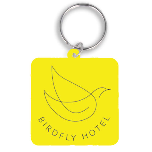 Yellow Bespoke Shaped Promotional Keyrings