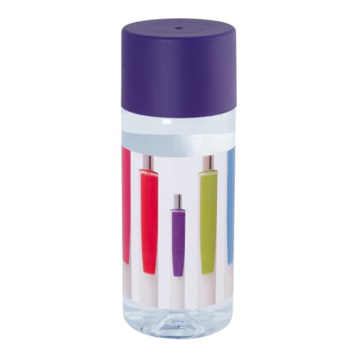 Full Colour Printed Bottles of Water Purple Lids