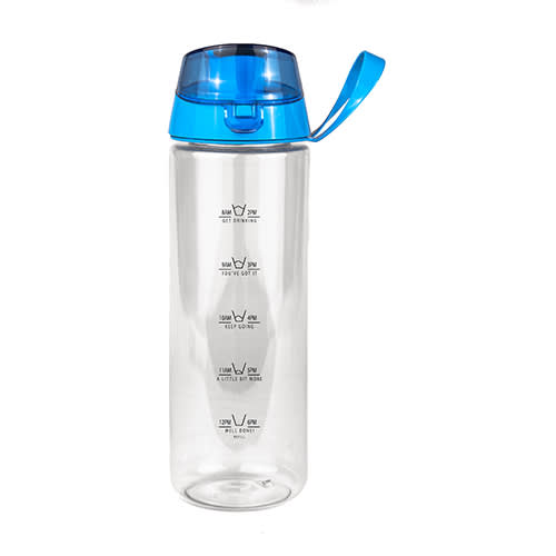 Custom printed Stay Hydrated Water Bottles with light blue lid from Total Merchandise