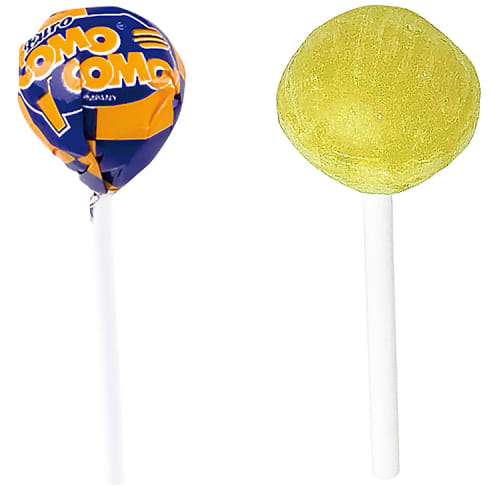 Yellow Promotional Round Lollipops Printed with Your Logo from Total Merchandise