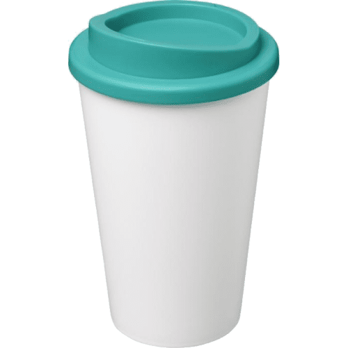 Americano Coffee Mugs in White/Aqua